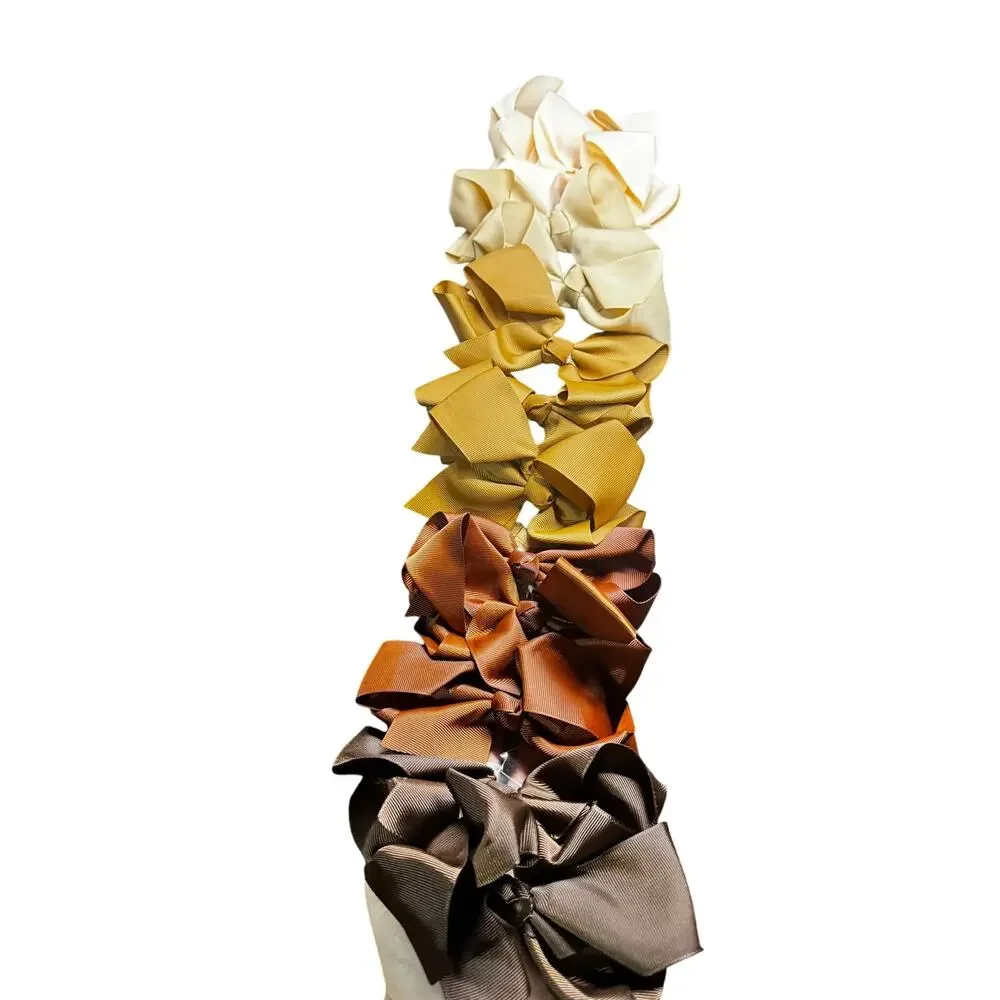 NWT Set of 12 Neutral Colored Claw Hair Bows(5ish Inches Each)